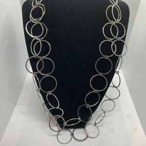 Vintage Milor Stainless Steele Double Strand Large Chain Link Necklace